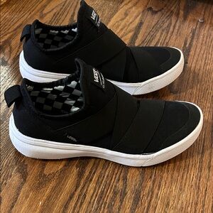 Vans black ultrarange slip on size 8